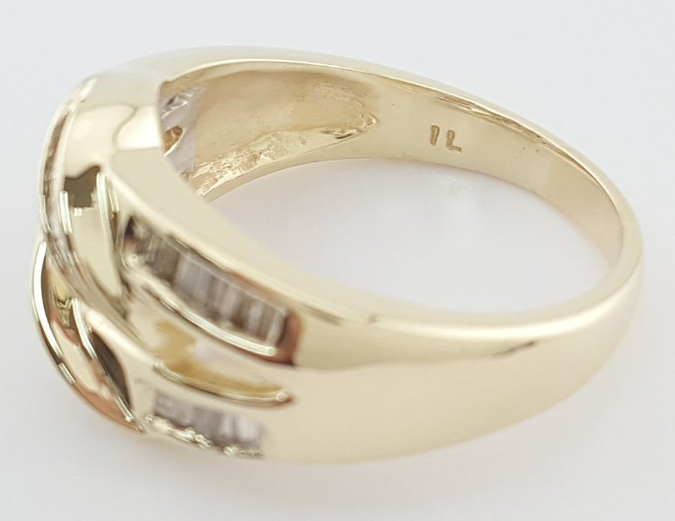 Thumbnail: Baguette Diamond Knot Channel Set Ring 10.5 mm 0.75 ct 14K Yellow Gold 5.8 Grams
