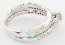 Ever Us Two Stone Round Diamond Engagement Ring Set 14k White Gold 1.12 ct $3648