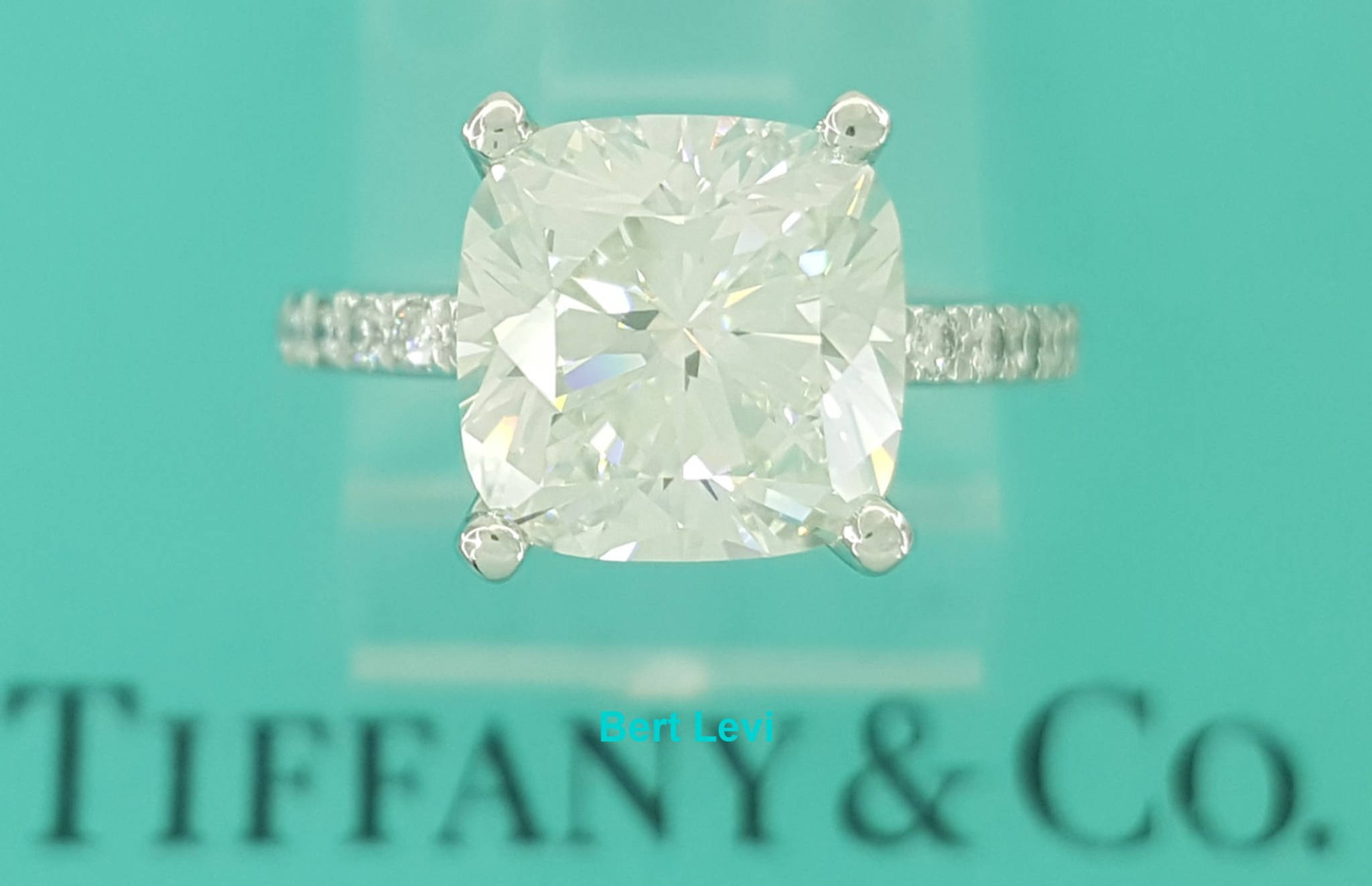 Tiffany & Co Novo Cushion Cut Diamond Engagement Ring 3.18 ct Retail $115,000