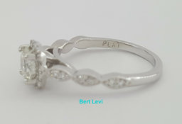 Platinum Round Brilliant Cut Diamond Halo Engagement Ring 1 ct Retail $6,000