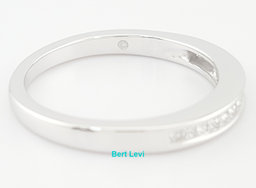 Channel Set Princess Diamond 14k White Gold Wedding Band 0.25 ct 2.5 mm