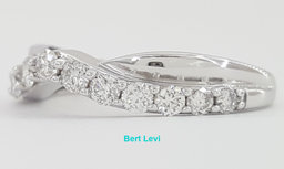 Half Circle Round Diamond Curve Wedding Band Ring 0.5 ct 14k White Gold 4.5mm