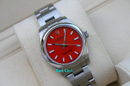 ROLEX 277200 OYSTER PERPETUAL WATCH 31MM RED CORAL DIAL
