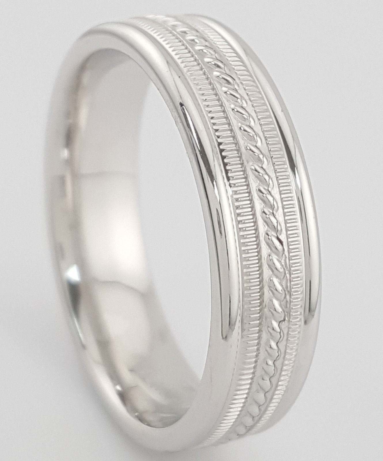 Benchmark RECF56440 14K White Gold Comfort Fit Wedding Band 6mm Size 10