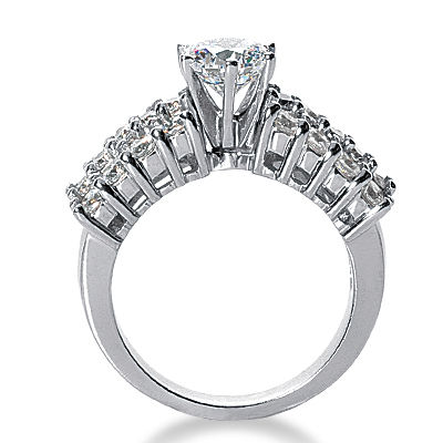 Thumbnail: Ladies 14KT White Gold Platinum Fancy Engagement Ring ENR2725