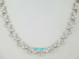 Asprey  Round Diamond Chevron Shaped Links 6.9 ct 18K White Gold Necklace 15"