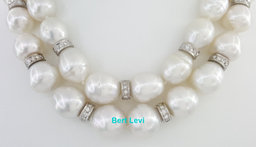 South Sea Pearl Diamond Necklace 2.75 ct 31.5" or 16.5" & 15" 18K White Gold