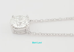 Natural Round Diamond Solitaire Necklace 1.01 ct 14K White Gold GIA Rtl $6,500