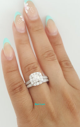 Gabriel & Co Asscher Cut Diamond Engagement Ring Set 2.11 ct 14k White Gold $12K