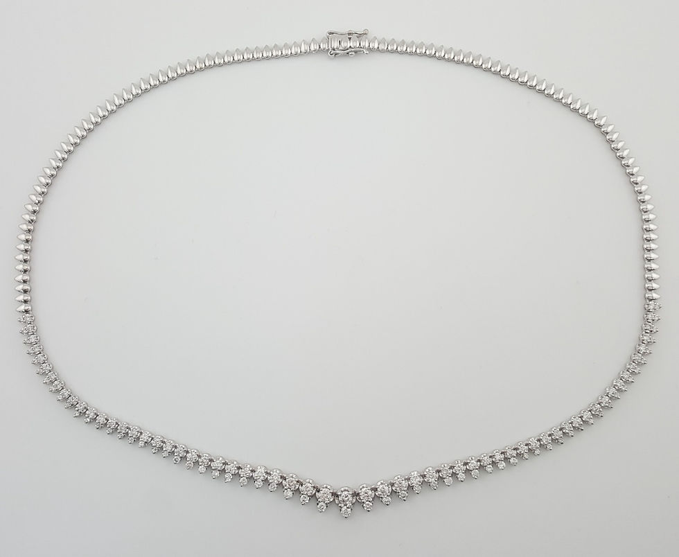 Thumbnail: Diamond Riviera Tennis Necklace 14K White Gold 3 ct 17" 16 Grams Retail $10,000