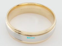 Men's 18k Yellow Gold Platinum Wedding Band Ring 6.5 mm 8.5 grams Size 11