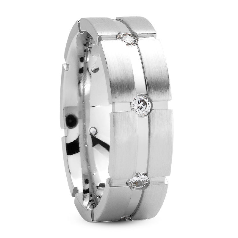 Ladies 14KT White Gold Platinum Traditional Wedding Band DB1054-7-RD