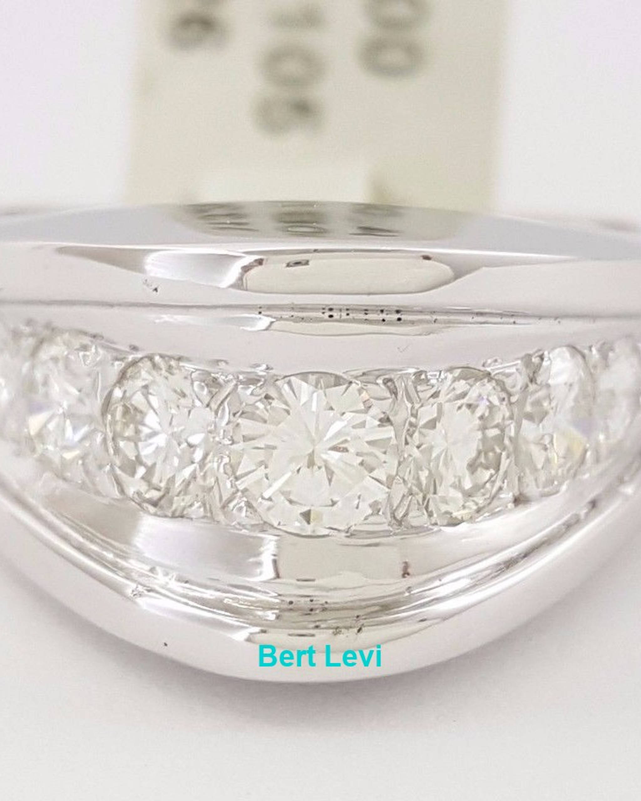 Round Brilliant Cut Diamond 9 Stone Ring / Band 1 ct 14K White Gold Rtl $4,000