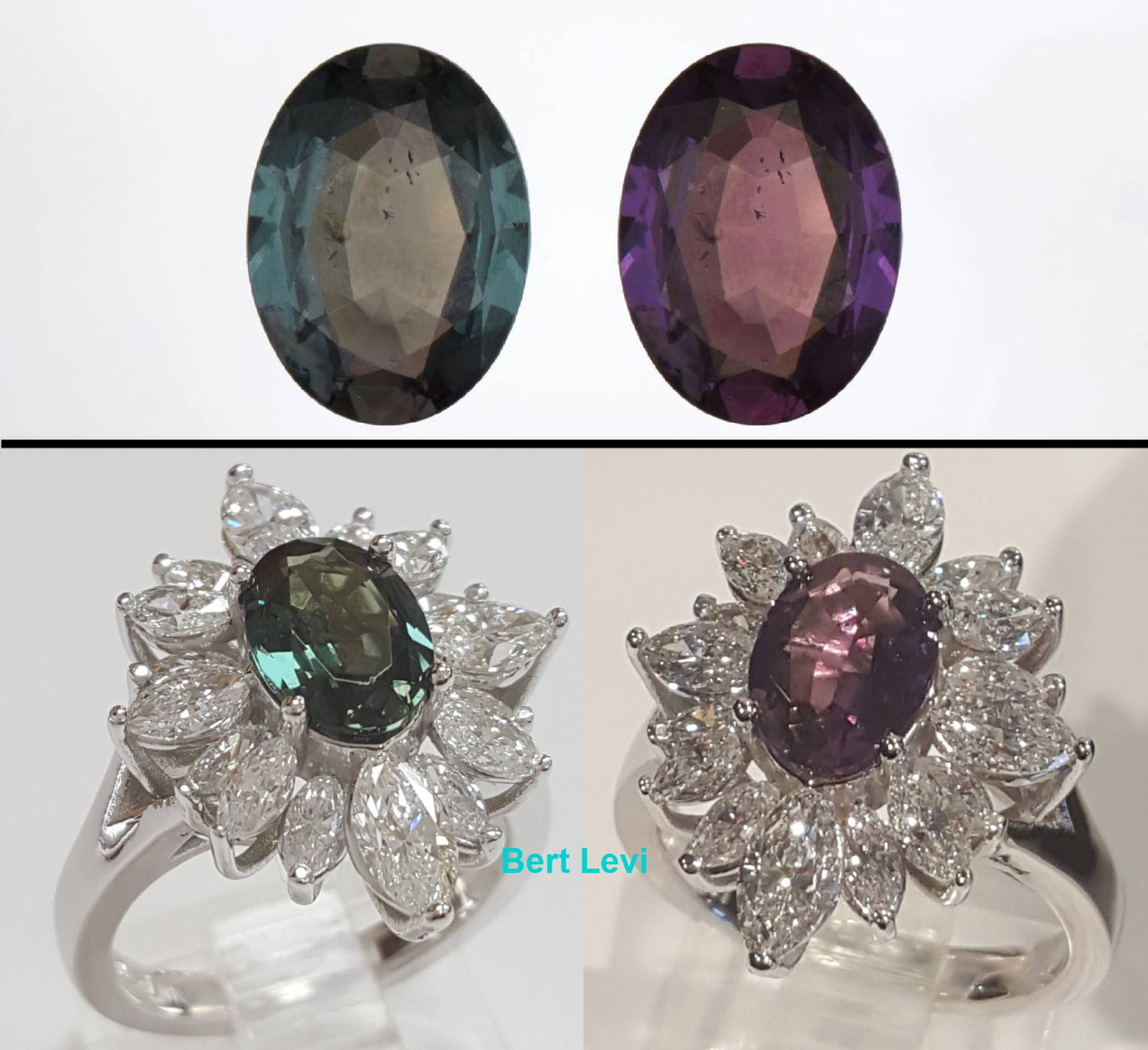 Brazil Alexandrite Marquise Diamond Platinum Ballerina Ring 3.53 ct Retail $50K