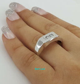 Round Cut Diamond Channel Set Wedding Band 0.27 ct 14K White Ring 8 mm Size 9.5