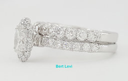 Verragio Renaissance 1.95 ct Oval Diamond Halo Engagement Ring Set 14k $12K
