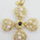 Thumbnail: Flower Cross Pendant 14k Yellow Gold Pearl 36.7mm (1.44") 4.3 Grams