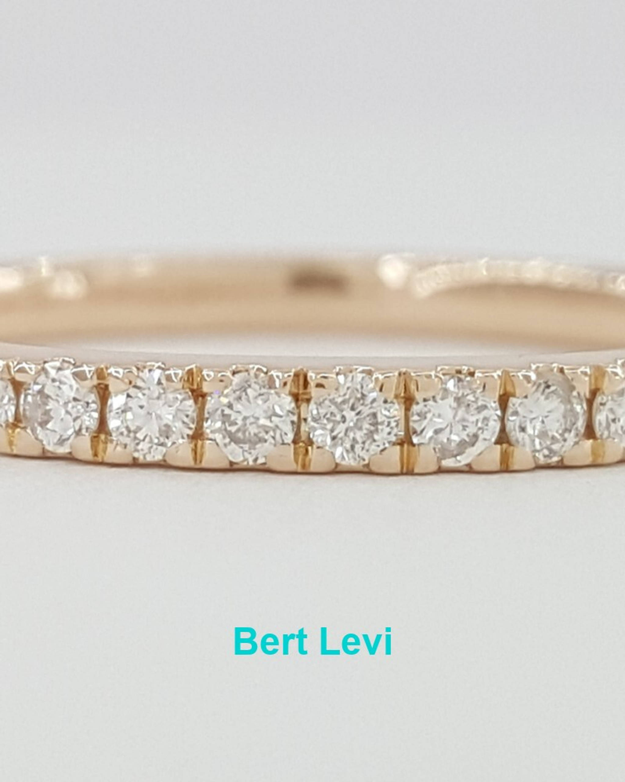14k Rose Gold Half Circle Round Diamonds Wedding Band 0.27 ct 1.9mm Rtl 995