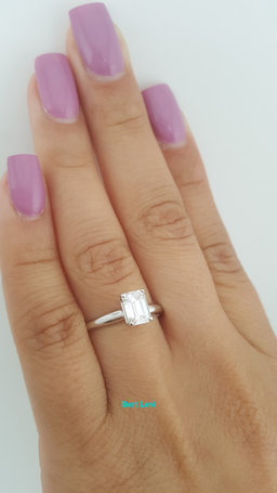 Emerald Cut Diamond Solitaire Engagement Ring 0.96 ct 14k White Gold Rtl $8K
