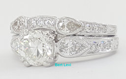 Vintage Old European Cut Diamond Engagement Wedding Ring 2.34 ct 14k