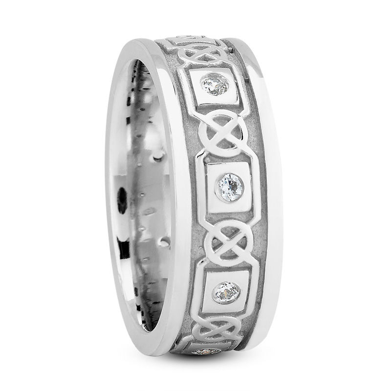 Ladies 14KT White Gold Platinum Traditional Wedding Band DB1249-SZ10