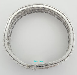 Vintage Old European Diamond 3 Row Tennis Bracelet 6 ct 14K W Gold Plat 1940's