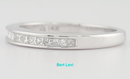 Channel Set Princess Diamond 14k White Gold Wedding Band 0.25 ct 2.5 mm