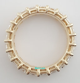 Emerald Cut Diamond Full Circle Eternity Wedding Anniv. Ring 4.2 ct 14K $13.6K