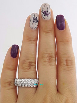 Round Brilliant Diamond Flexible Wedding Band Statement Ring 1 ct 18K White Gold