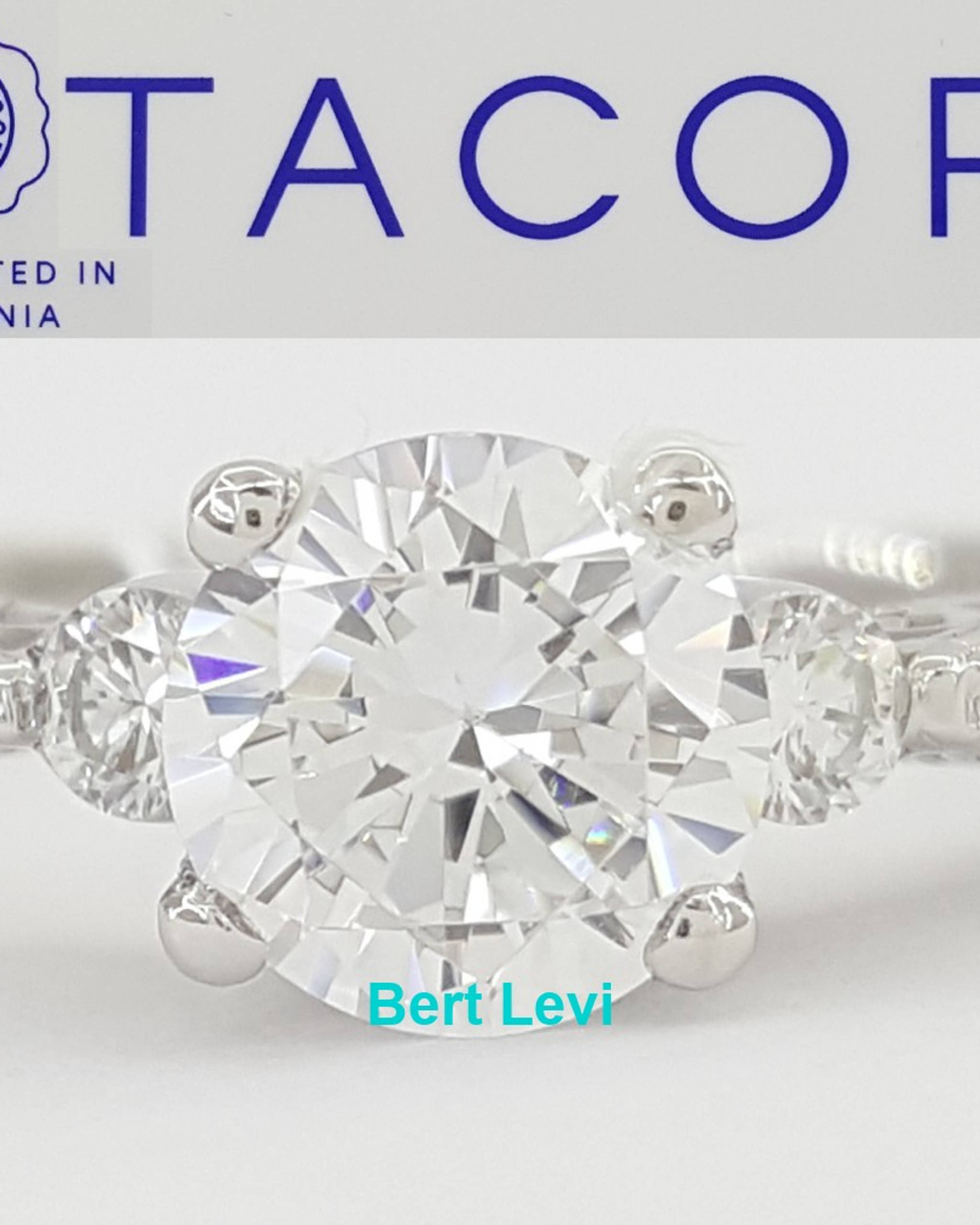 Tacori Round Semi-Mount Three Stone Engagement Ring 0.15 ct Platinum Rt $3,360