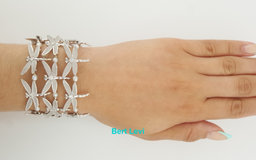 Tiffany & Co. Dragonfly Diamond Pearl Bracelet 18K W Gold 2.3 ct 67.7 Grams