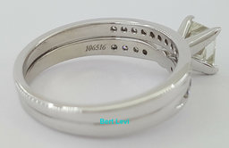 1.33 ct 14K White Gold Princess Diamond Engagement Ring Wedding Set Rtl $7000