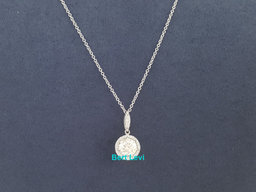 Tacori Round Diamond Halo Pendant Necklace 18K White Gold 1.14 ct Retail $6.5K