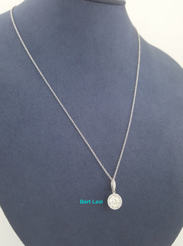 Tacori Round Diamond Halo Pendant Necklace 18K White Gold 1.14 ct Retail $6.5K