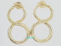 Tiffany & Co Infinity Large 18K Yellow Gold Stud Earrings 14.3 Grams 1.2" 1990’s
