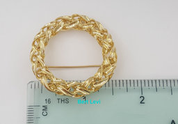 Tiffany & Co Vintage Circle Brooch Pin 14K Yellow Gold 12.8g 1.53" 1970's