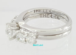The LEO Round Diamond Engagement Ring & Band Set 14K White Gold 1.33 ct
