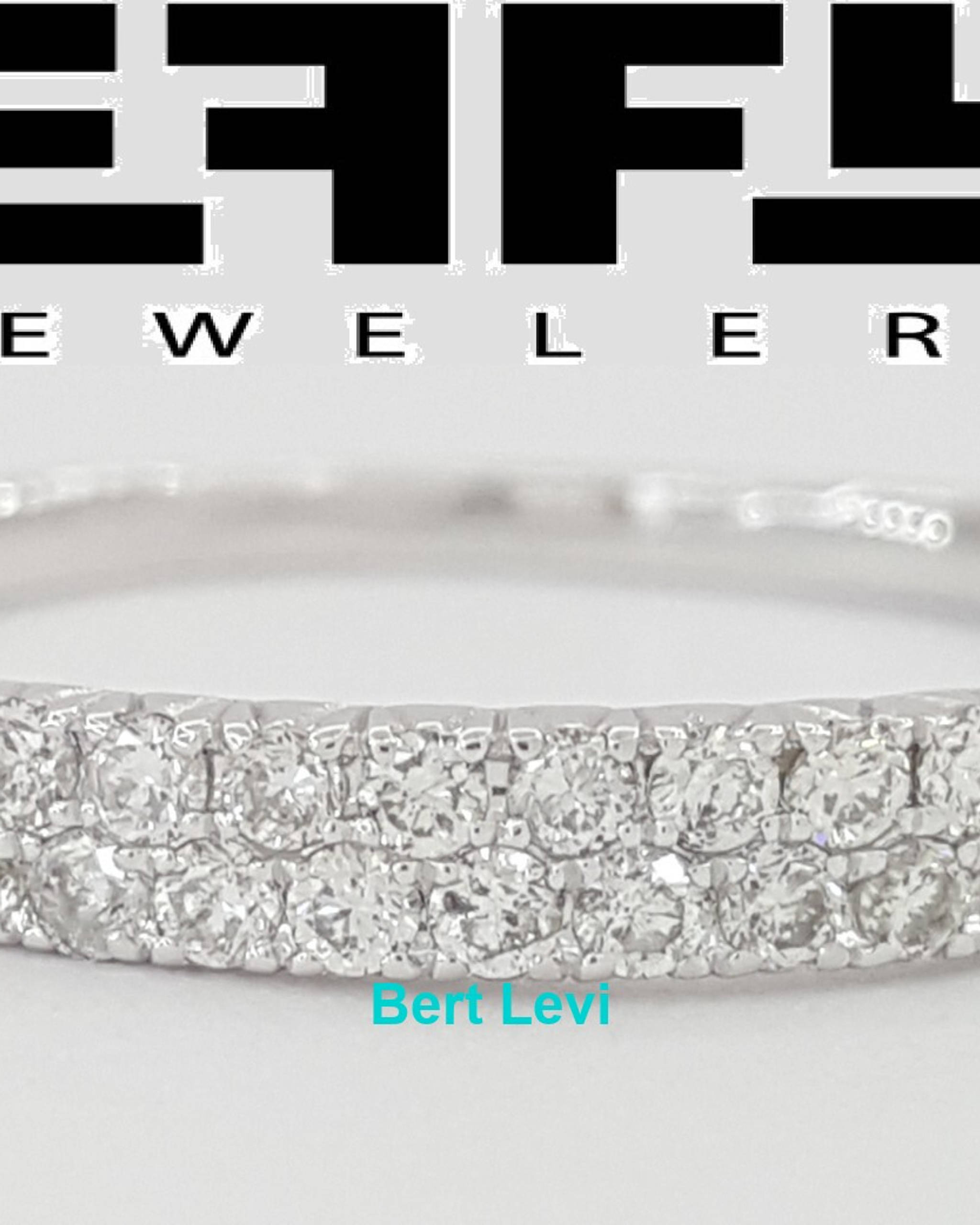 Effy Two 2-Row Diamond Wedding Anniversary Band Ring ?? ct 14K White Gold