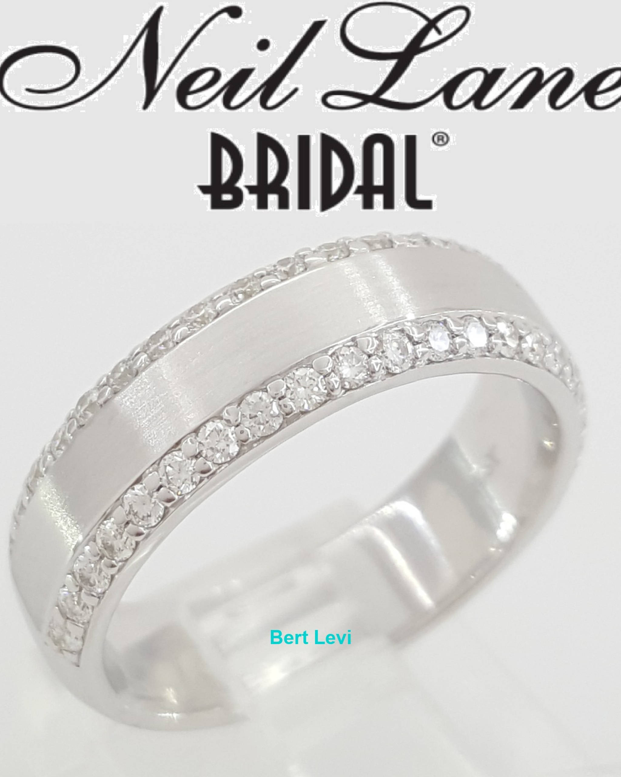Neil Lane Men's Diamond Wedding Band Ring 14k White Gold 0.55 ct 6 mm Rtl $3K
