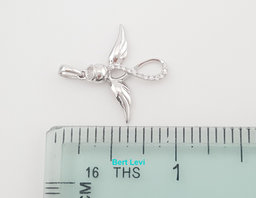 Diamond Infinity Angel Pendant 0.06 ct 14k White Gold 22.5mm 1.4 Grams