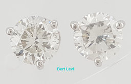 Natural Round Brilliant Cut Diamond Stud Earrings 1.52 ct 14k W Gold Retail $8K