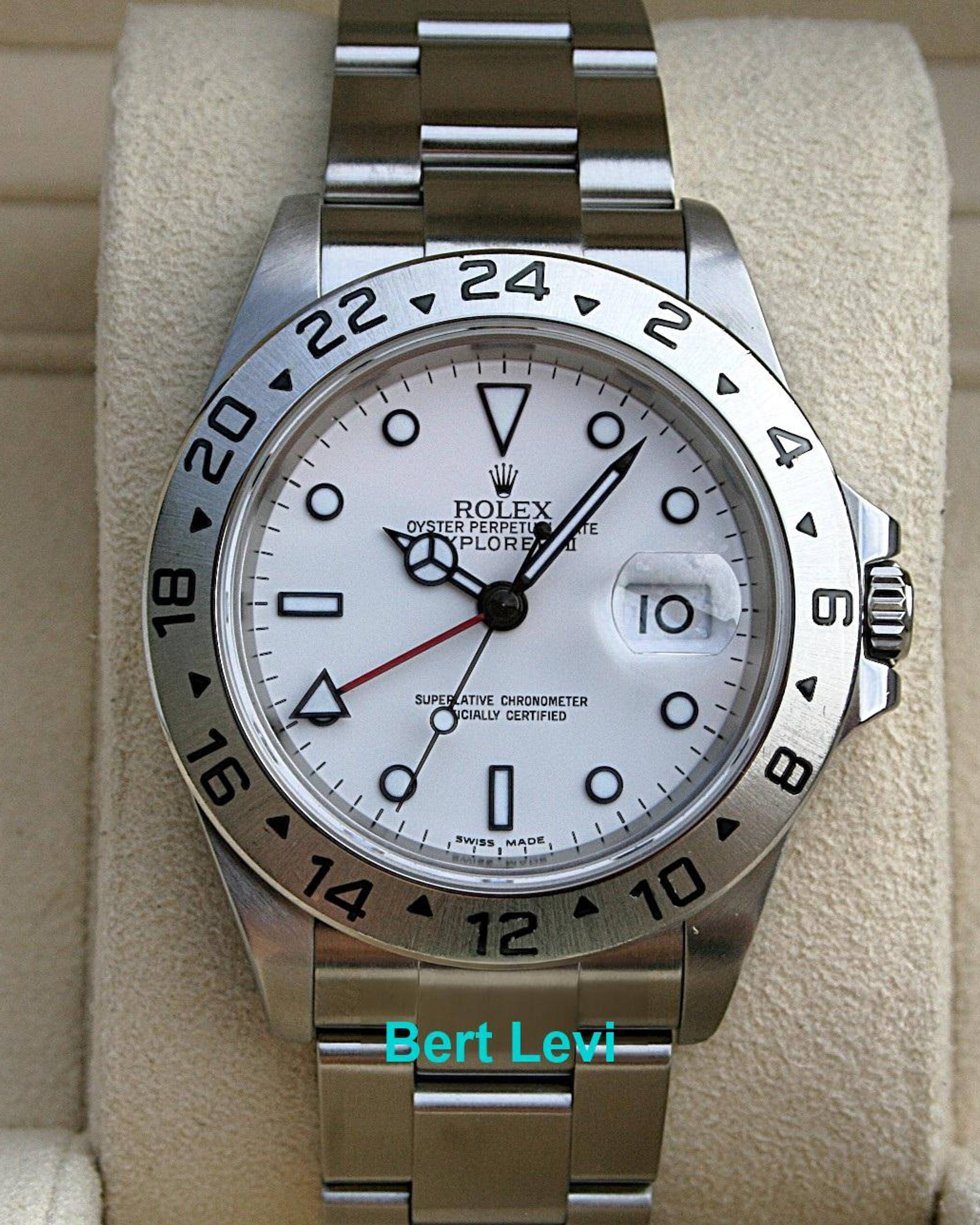ROLEX 16570 EXPLORER II WATCH WHITE DIAL POLAR 40MM