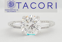 Tacori Three 3-Stone Round Semi-Mount Engagement Ring 0.24 ct Platinum Rt $5,120