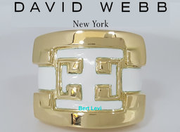 Vintage David Webb Enamel 18K Yellow Gold Statement Ring 31.6 Grams