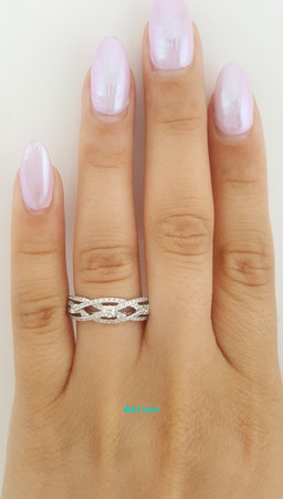 Neil Lane Round Diamond Crossover Wedding Band Ring 0.5 ct 14k White Gold