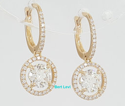 De Beers Aura Diamond Halo Dangle Earrings 1.22 ct 18K Rose Gold Retail $10K