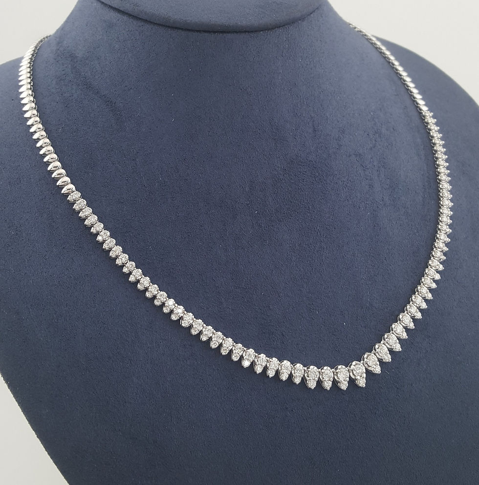 Thumbnail: Diamond Riviera Tennis Necklace 14K White Gold 3 ct 17" 16 Grams Retail $10,000