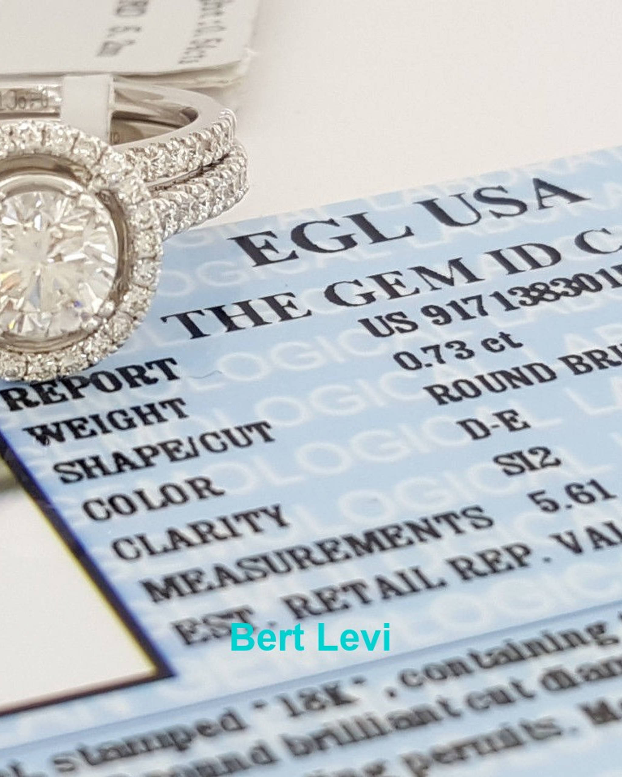 Round Brilliant Cut Diamond Engagement Ring Set EGL USA 1.27 ct 18K Rtl $6,500