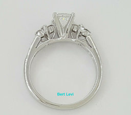 Princess Cut Diamond Engagement Ring 1.30 ct 18K White Gold D/VS2 Rtl $10,000