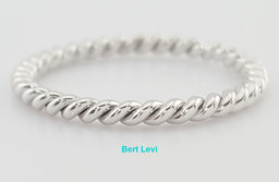 Danhov Eleganza ZB100 Braided Wedding Band Ring 18k White Gold 2 mm Rt $2,000